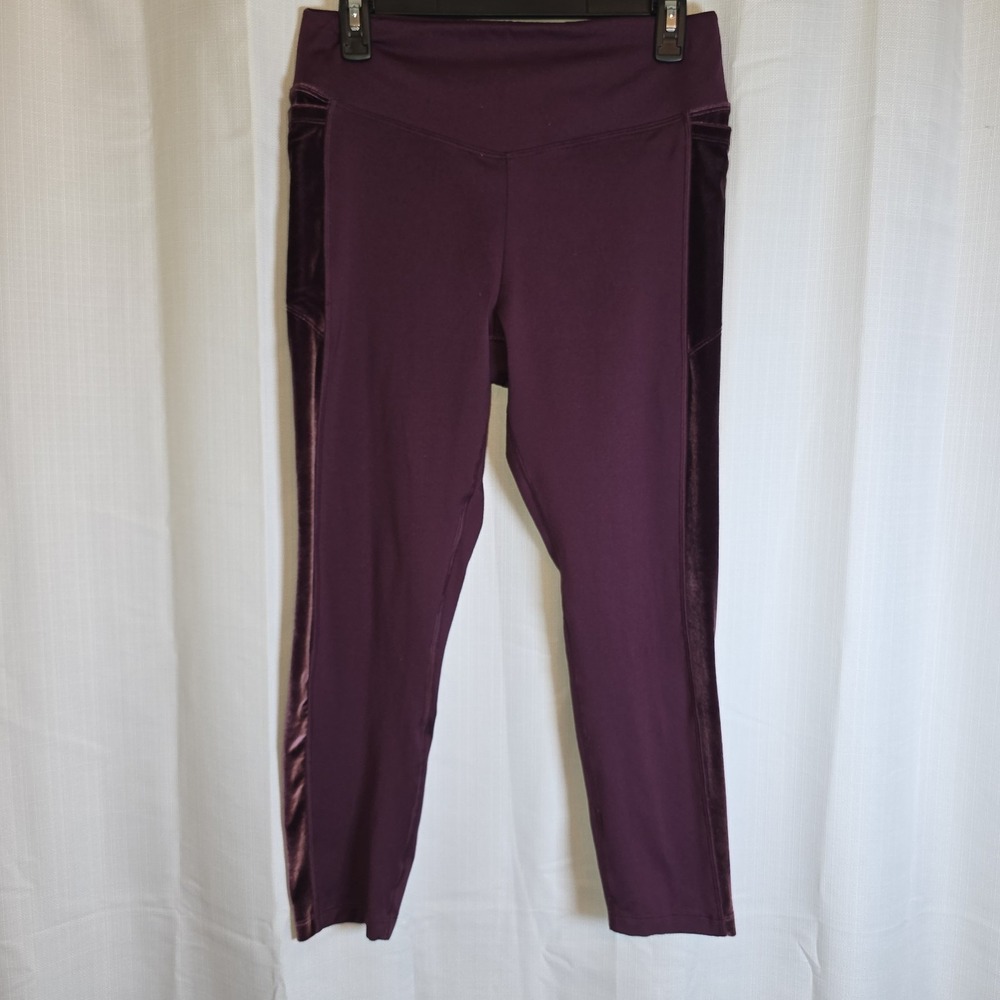 Pink/Victoria's Secret COZY Velvet Accent High Rise Leggings, Large, Pockets‎